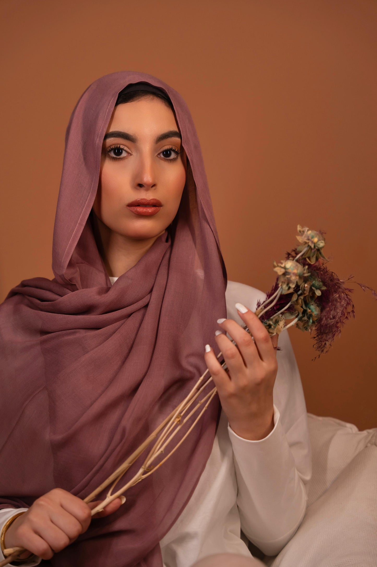 Mauve bamboo modal scarf