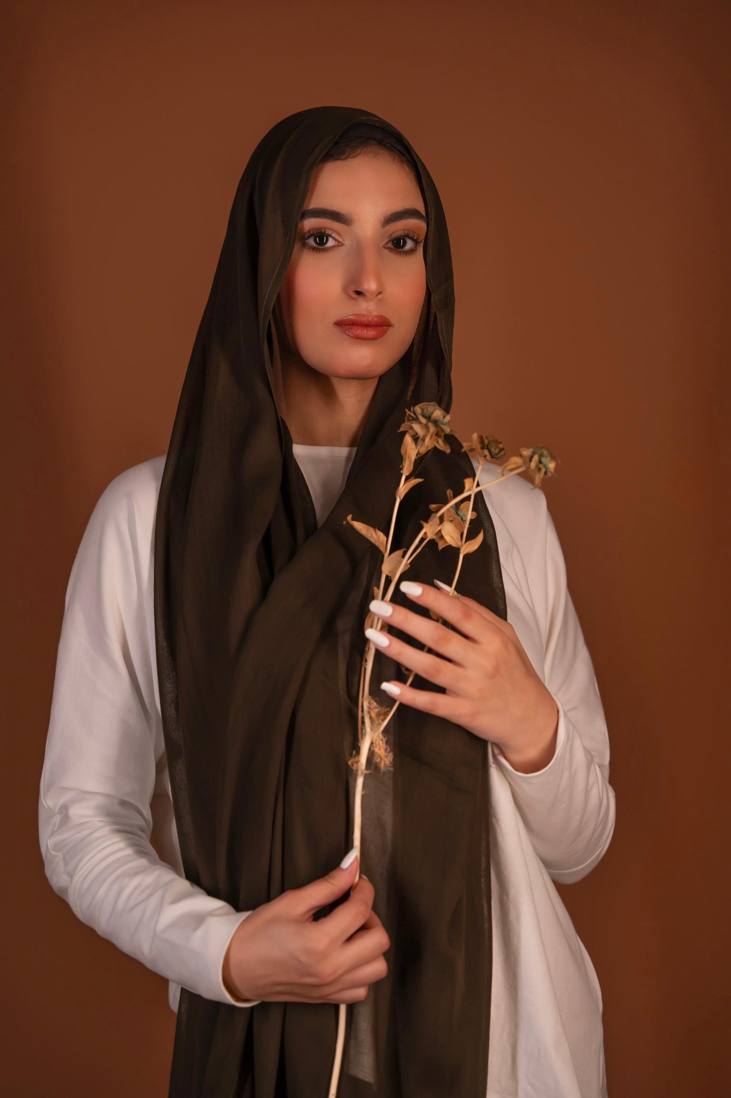 Olive bamboo modal scarf